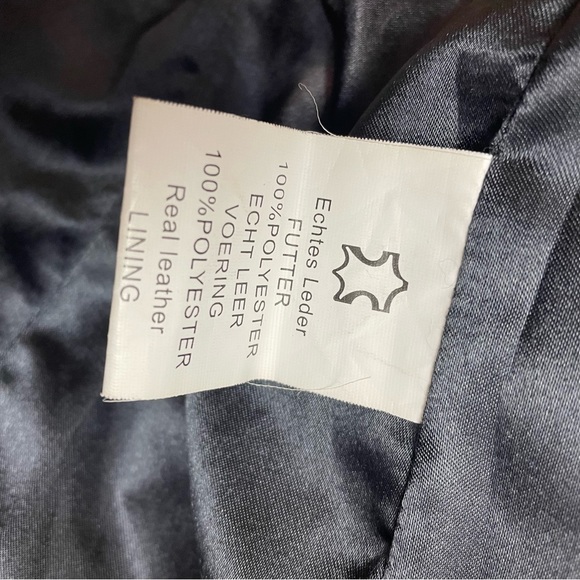 Wilsons Leather Quilted Navy Moto Jacket - Picture 6 of 7